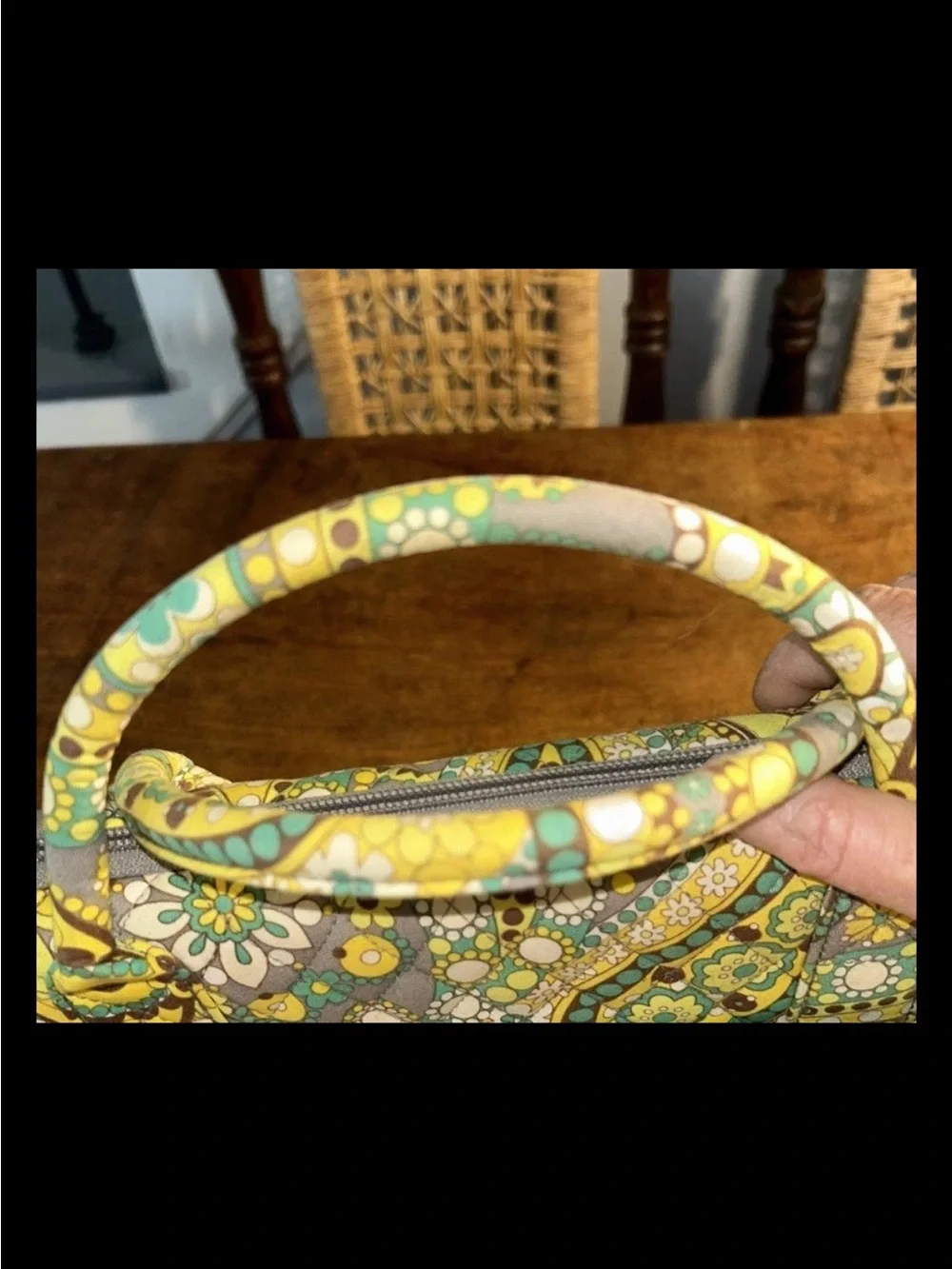 Vera Bradley Laptop Case Green Yellow Paisley Tapestry Quilted Boho Hippie 11x14